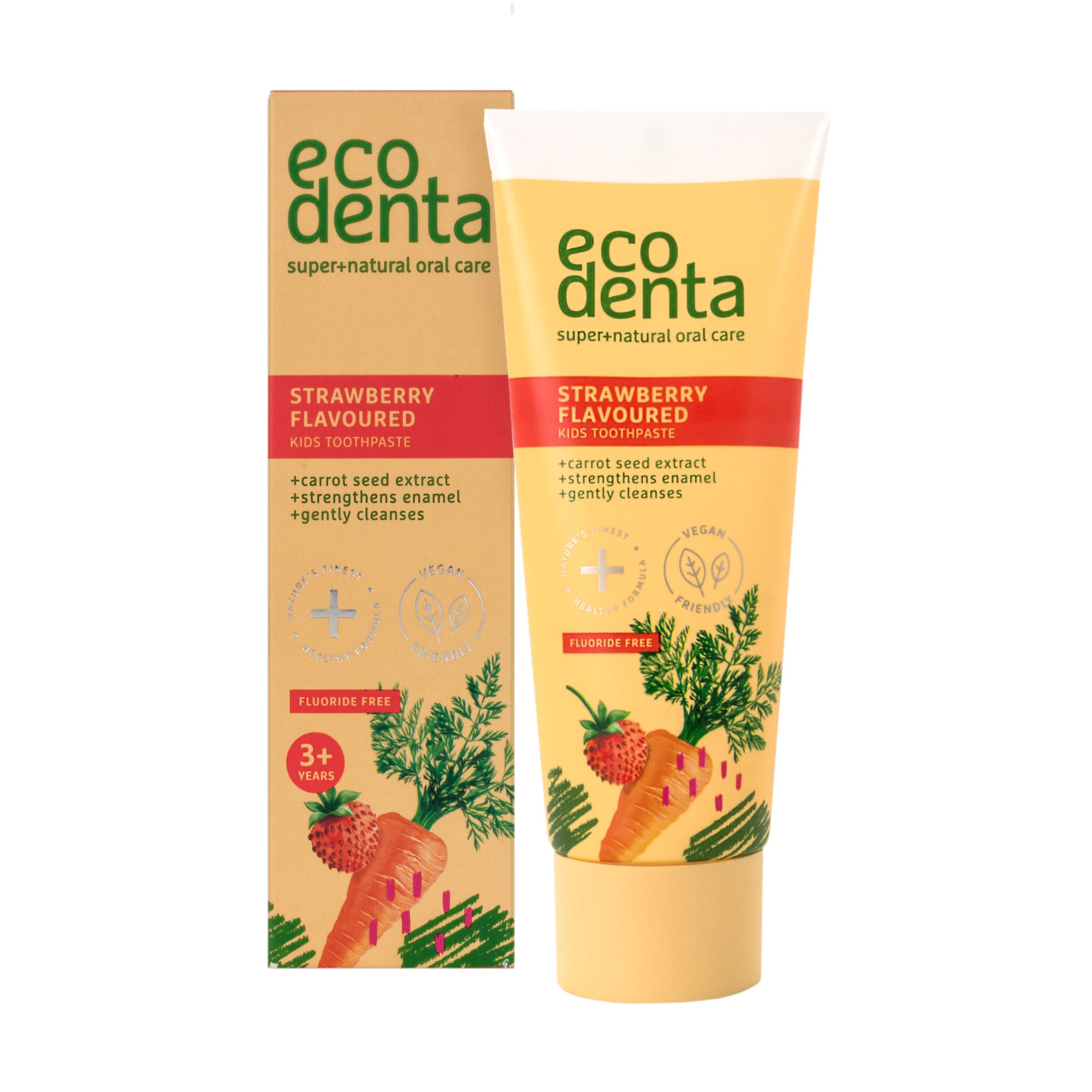 Дитяча зубна паста Ecodenta Strawberry Flavoured Kids Toothpaste з лісовою суницею, 75 мл